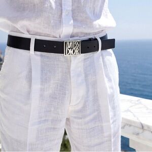 Dior Black Belt Bag with Silver Logo